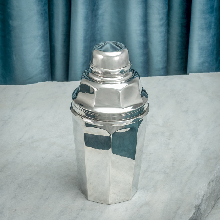 Octagonal Silver Cocktail Shaker