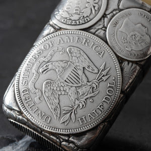 Silver Coin Vesta/Match Case