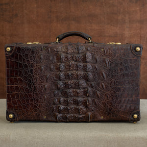 Large Hornback Crocodile Skin Suitcase
