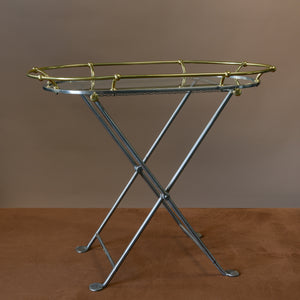 Brass, Steel and Glass Tray Table