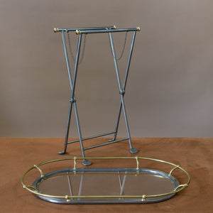 Brass, Steel and Glass Tray Table