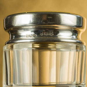 Small Enamel and Silver Topped Glass Jars