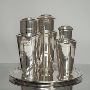 Rare Hallmarked Silver Cocktail Shaker designed by Keith Murray