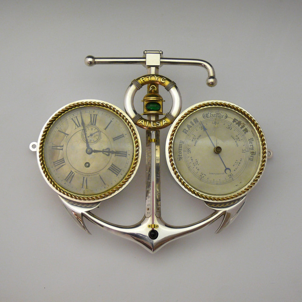 Rare Yacht fitting; Clock, Barometer and Themometer Set