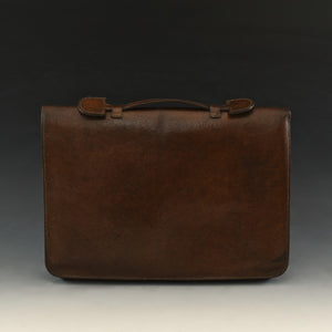 Dark Tan Leather Briefcase