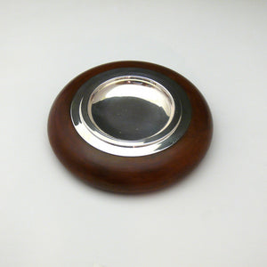 Leather and Continental Silver Ashtray