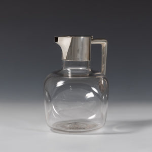 Silver Topped Dimpled Glass Claret Jug