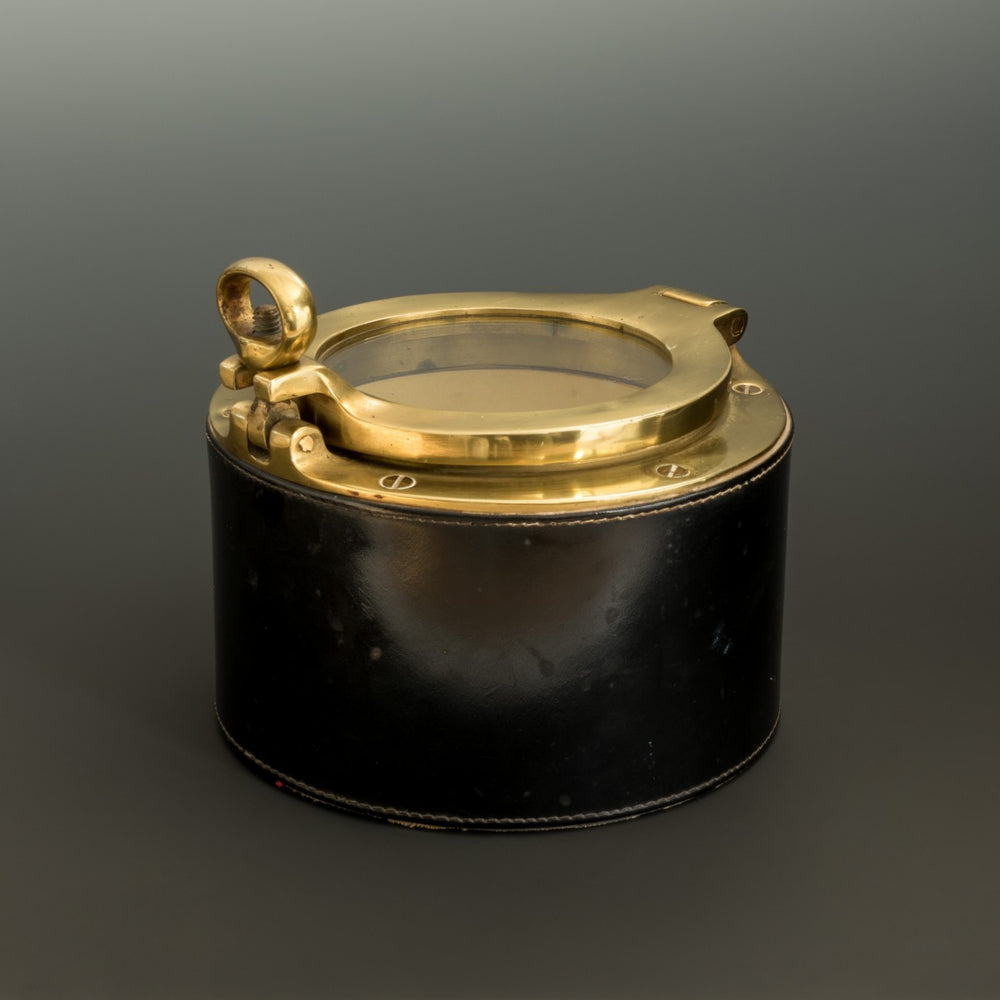 Leather and Brass 'Porthole' Box