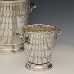 Matching Silver Wine Cooler and Ice Cube Bucket
