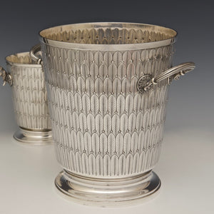 Matching Silver Wine Cooler and Ice Cube Bucket