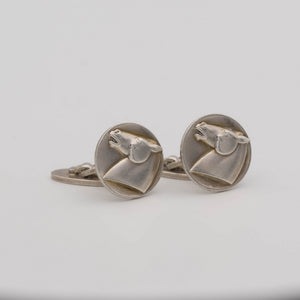 Silver Horse Cufflinks and Tie Clip Set
