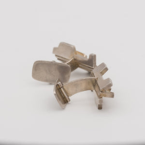 Sculptural Modernist Silver Cufflinks