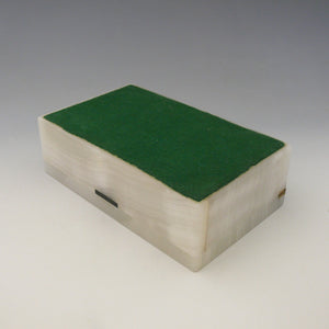 White Agate Box with Inlaid Nephrite