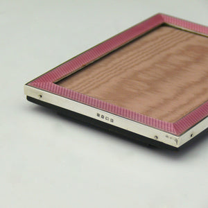 Pink Enamel and Silver Frame