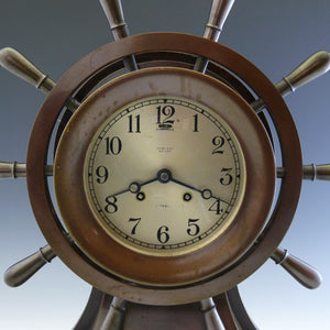 Bronze Ships Wheel Clock