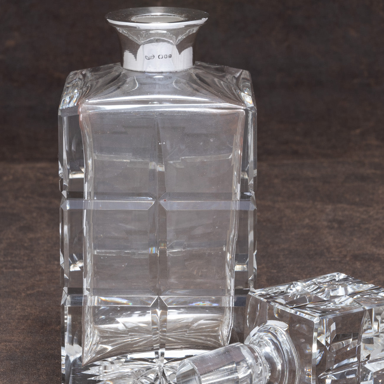 Silver Mounted Cut Glass Spirit Decanter Bentleys London