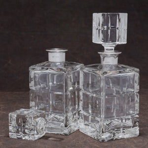 Pair of Silver Mounted Cut Glass Spirit Decanters