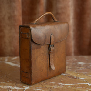 Large Leather Cased Hunting Canteen