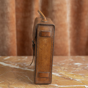 Large Leather Cased Hunting Canteen