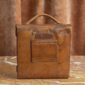Large Leather Cased Hunting Canteen