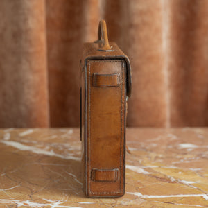 Large Leather Cased Hunting Canteen