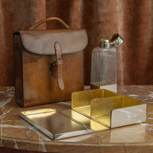 Large Leather Cased Hunting Canteen