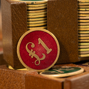 Leather Cased Set of Gambling Chips