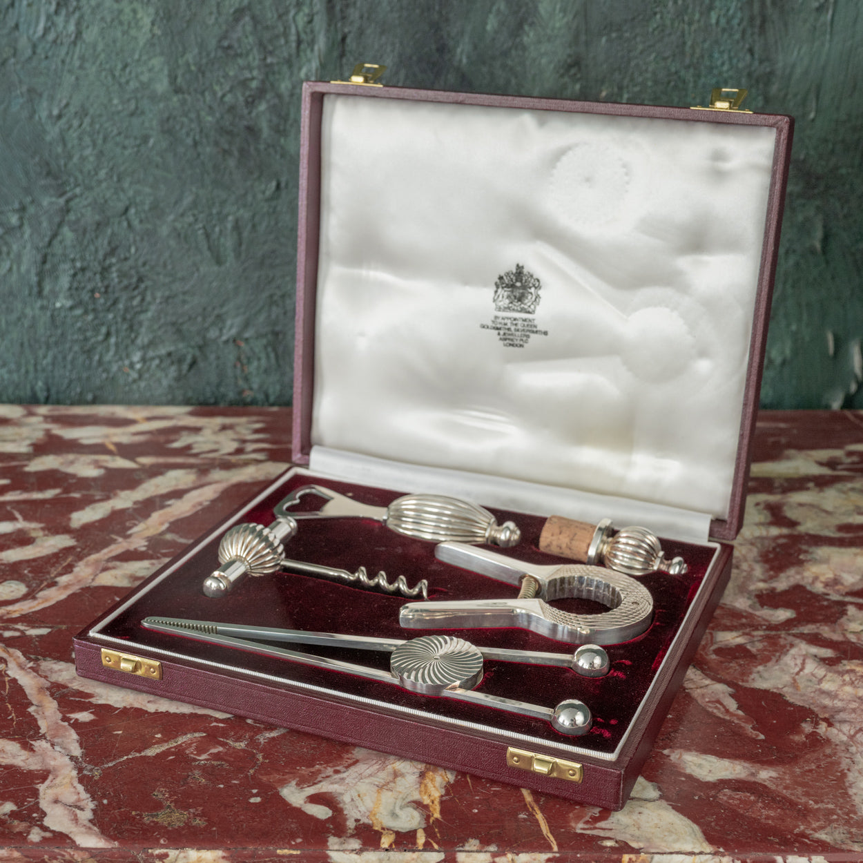 Asprey Cased Set of Five Bar Tools