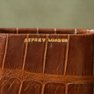 Asprey Crocodile Skin Cigar Case with 9ct Gold Band