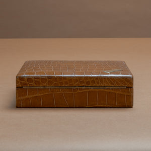 Small Crocodile Skin Jewellery Box