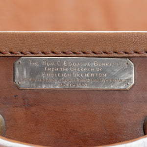 Large Mid-Tan Leather Suitcase