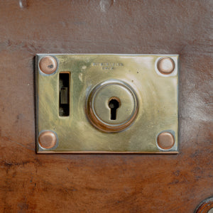 Large Mid-Tan Leather Suitcase