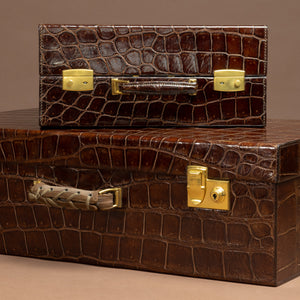 Set of Two Crocodile Skin Cases by Cartier