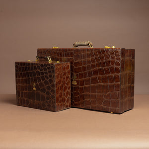 Set of Two Crocodile Skin Cases by Cartier