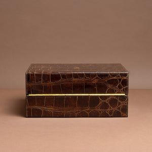 Set of Two Crocodile Skin Cases by Cartier