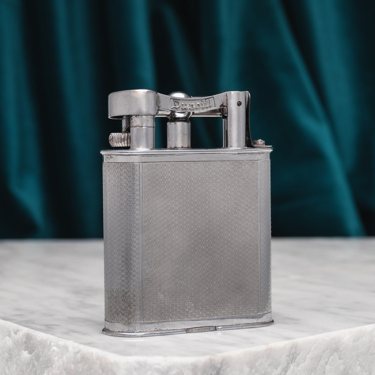 Dunhill 'Giant' Lighter with Chrome Plated Engine Turned Finish