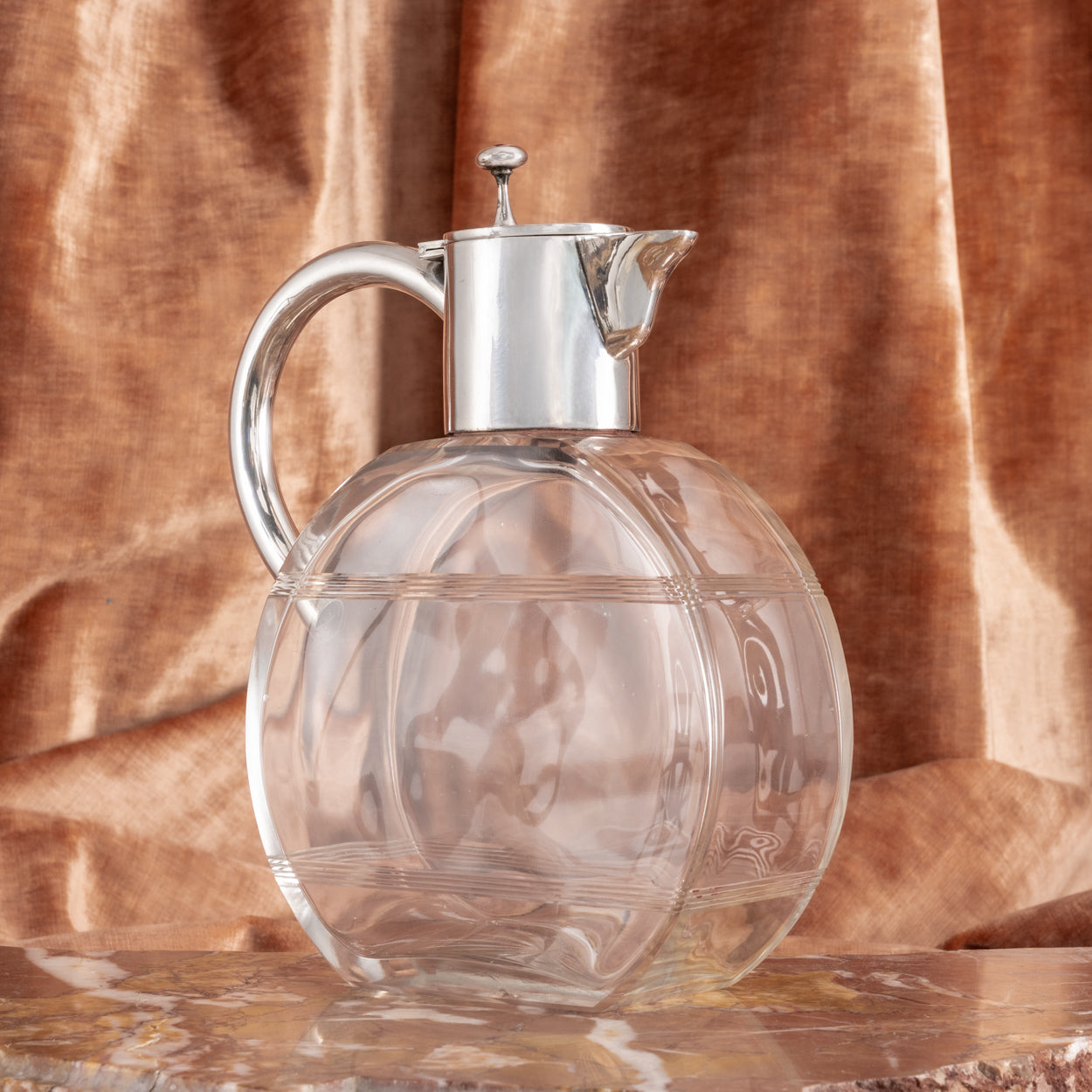 Silver Topped Cut Glass Claret Jug