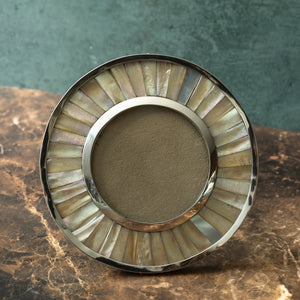 Circular Mother-of-Pearl and Silver Frame