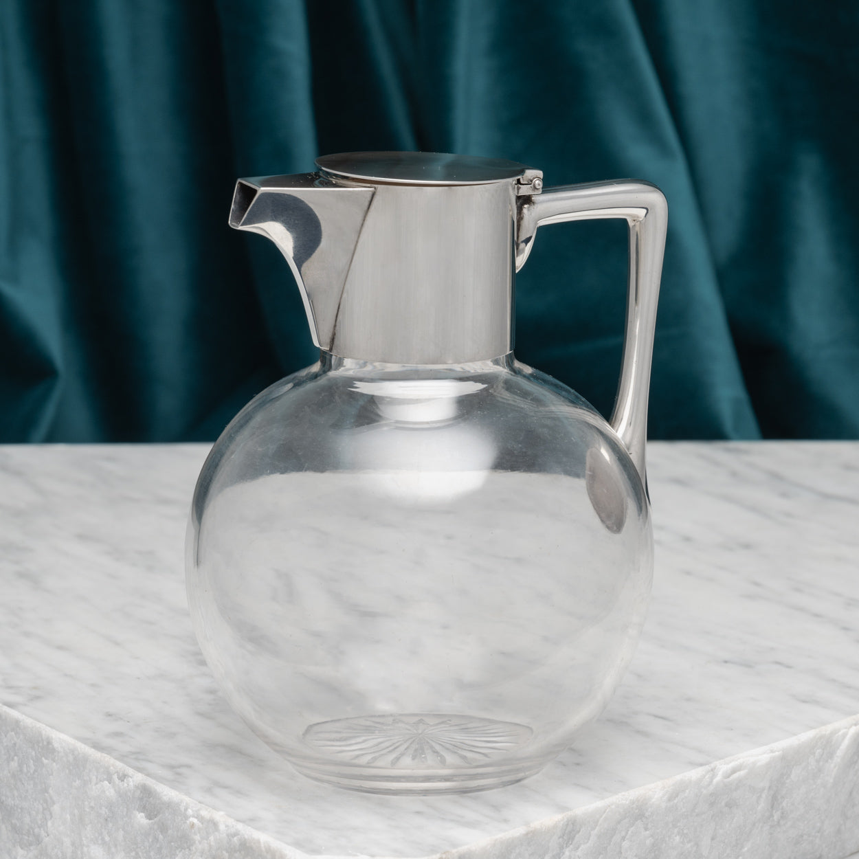 Silver Topped Glass Claret Jug