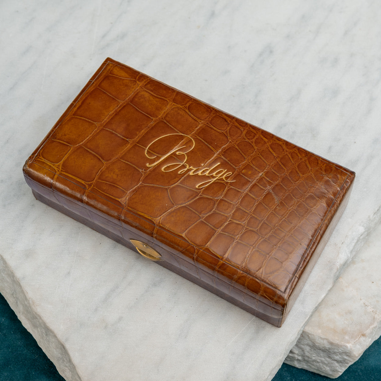 Crocodile Skin Cased Bridge Set
