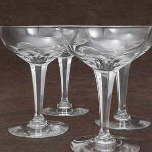 Set of Cut Crystal Coupe Glasses