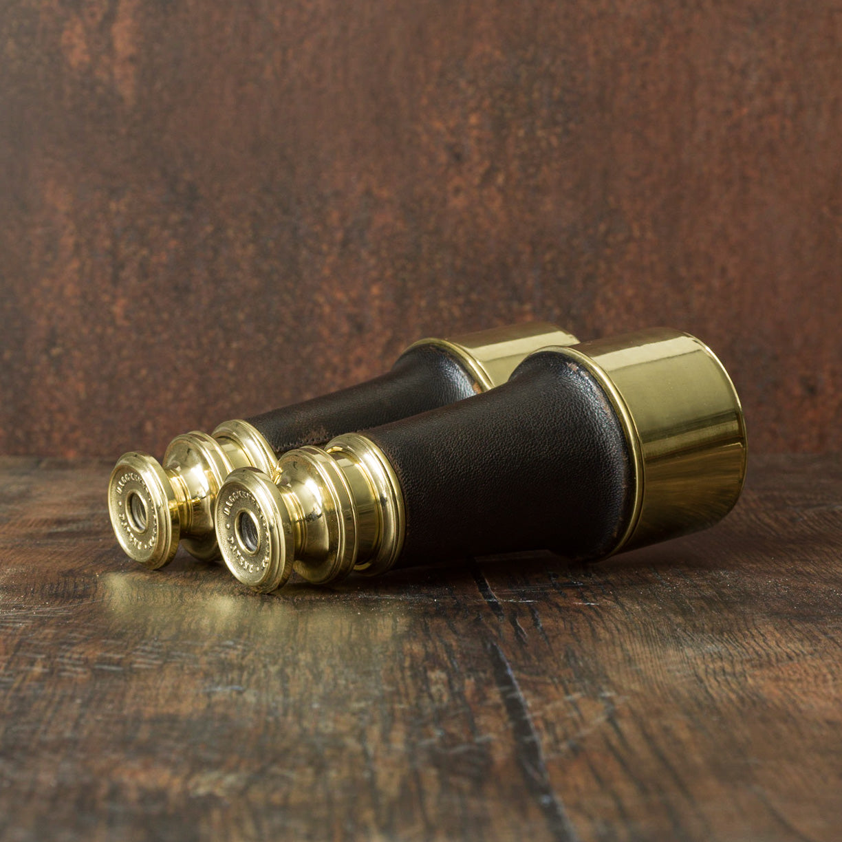 Brass Binoculars with Faux Leather Wrap.