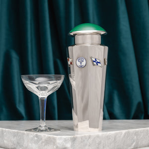 Silver and Enamel Nautical Themed Cocktail Shaker