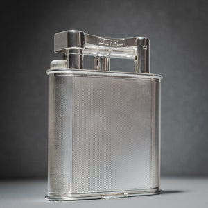 Dunhill 'Giant' Lighter with Engine Turned Silver Plated Finish