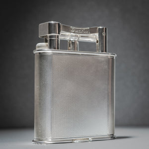Dunhill 'Giant' Lighter with Engine Turned Silver Plated Finish