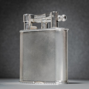 Dunhill 'Giant' Lighter with Engine Turned Silver Plated Finish