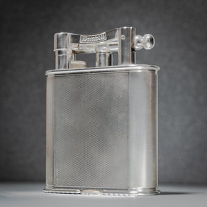 Dunhill 'Giant' Lighter with Engine Turned Silver Plated Finish