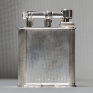 Dunhill 'Giant' Lighter with Engine Turned Silver Plated Finish