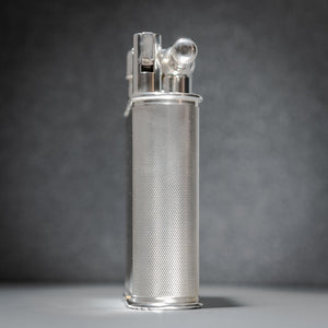 Dunhill 'Giant' Lighter with Engine Turned Silver Plated Finish