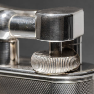 Dunhill 'Giant' Lighter with Engine Turned Silver Plated Finish